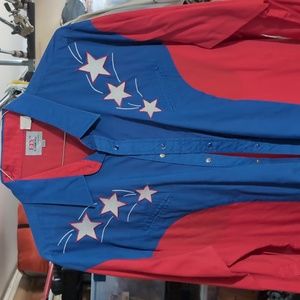 Garage Sale! Ely Diamond XXXL very patriotic Pearl snap country western shirt